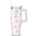 thumbnail image 1 of 1pc pig 40oz Tumbler with Straw & Handle - Insulated Stainless Steel Cup | Holiday Gift for Man Women (Christmas, Valentine's, Birthday), 1 of 5