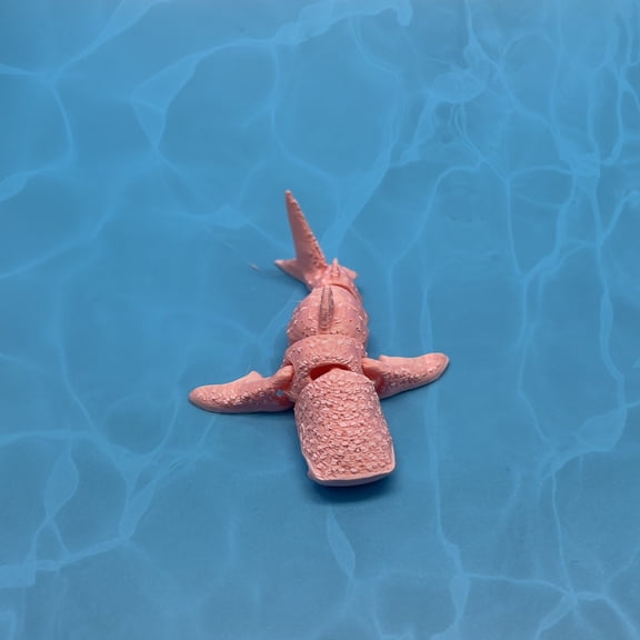 1pc pink 7.5cm 3D Printed Articulated, Highly Realistic Whale Shark Home Decor Figurine