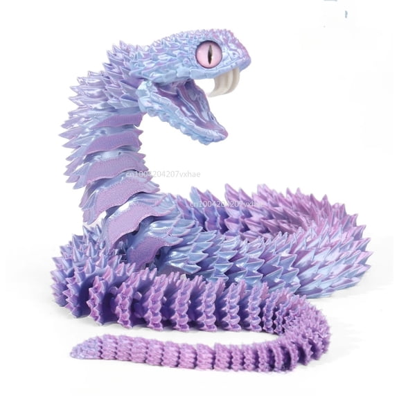1pc pink and blue 3D Printed Snake Teeth Retractable Figurines Animal Model Fidget Desktop Snake Collectibles Home Desk Decor