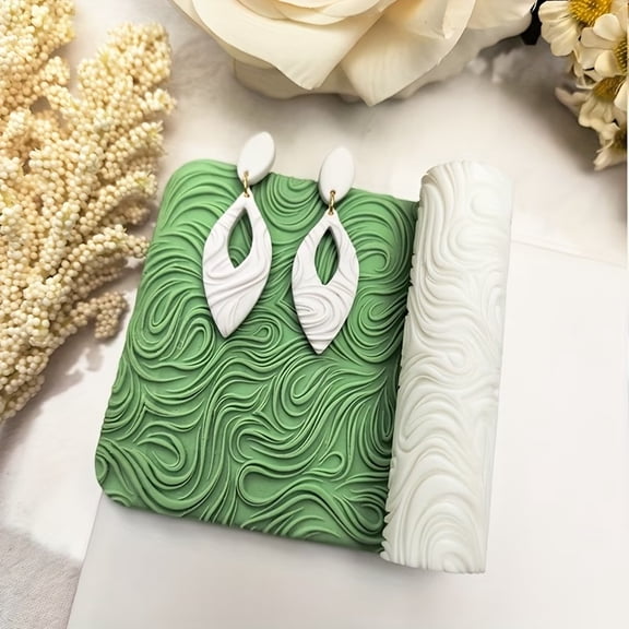 1pc, polymer clay mold with linear corrugated roller - Craft design, suitable for uniform texture effect, ideal tool for DIY crafts, art design and jewelry making | Art handicrafts | Smooth texture
