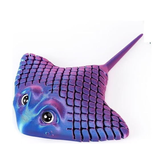 1pc purple red 14cm 3D-printed manta ray and ray fish tank landscaping can be moved, featuring a novel and creative design