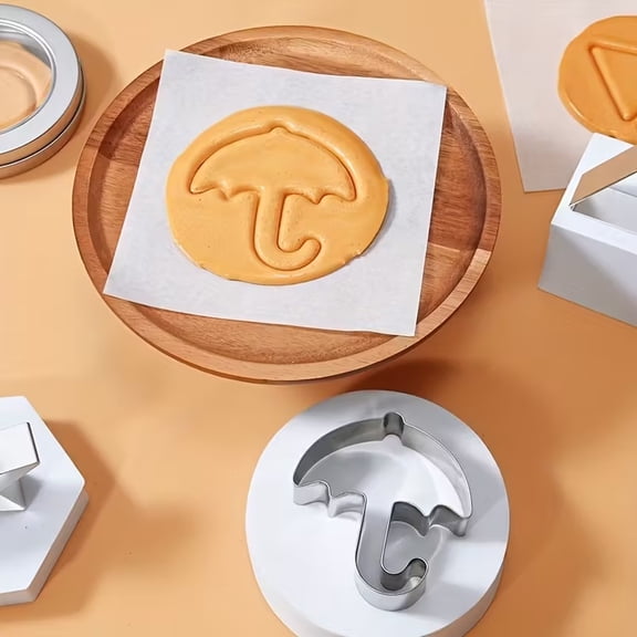 1pc, stainless steel umbrella shape cookie cutter, sugar cookie game same umbrella mold, cookie baking mold