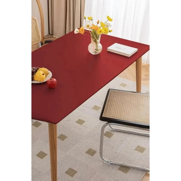 1pc tablecloth pad in durable waterproof leather - customised cover for table or dining table