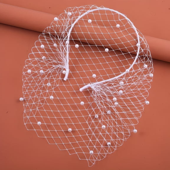 1pc, white birdcage gauze veil, suitable for Halloween parties, proms and bridal accessories