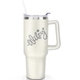 thumbnail image 1 of 1pc wife 40oz Tumbler with Straw & Handle - Insulated Stainless Steel Cup | Holiday Gift for Man Women (Christmas, Valentine's, Birthday), 1 of 5