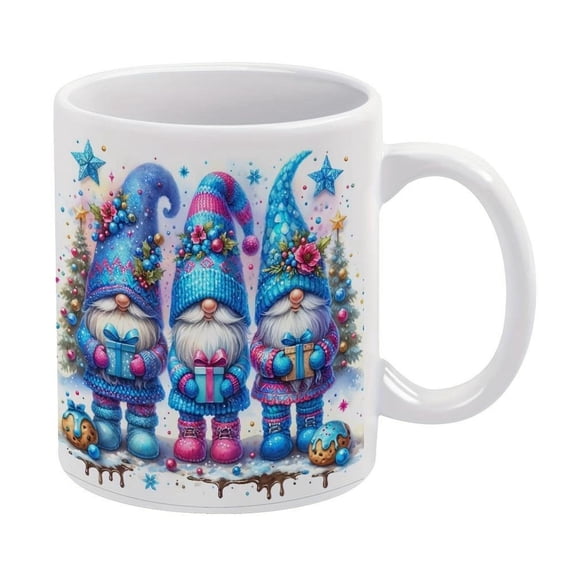 1pc11oz Ceramic Coffee Mug with Christmas Gnomes Hot or Cold Drinks like Cocoa Milk Tea or Birthday Present Christmas Present Holiday Decoration Holid