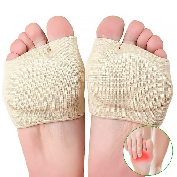 1pcMetatarsal Sleeve Toe Bunion Sole Forefoot Gel Pads Cushion Half Sock Supports Foot Care Tool