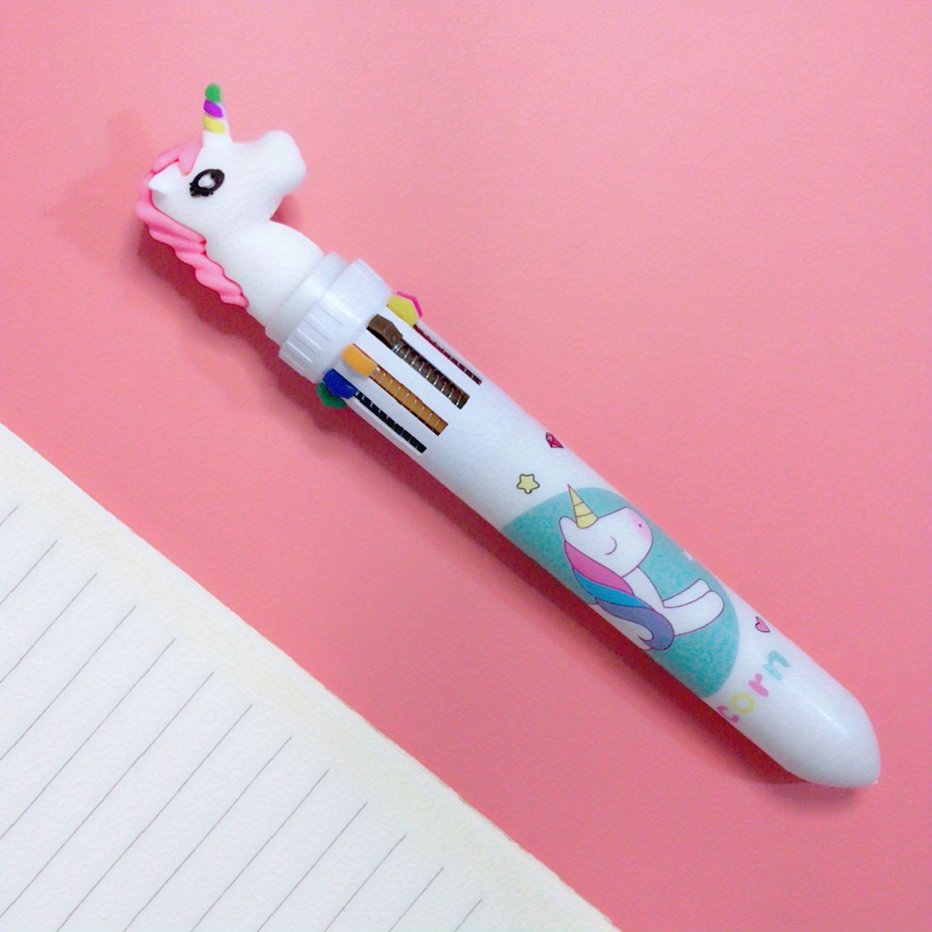 1pcs 10 Color Ballpoint Pen Kawaii Stationery Cute Pens Novelty Cute ...