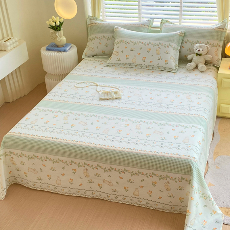 1pcs 100 Cotton Bed Sheet Flower Series Printed Double Top King Sheets