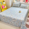 1pcs 100 Cotton Bed Sheet Flower Series Printed Double Top King Sheets