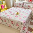 1pcs 100 Cotton Bed Sheet Flower Series Printed Double Top King Sheets