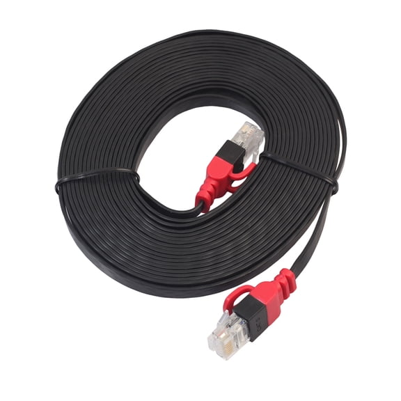 1pcs 1000Mbps Cat6 LAN Network Flat PVC Internet Ethernet Slim Patch Cable Cord Wire Line Interface