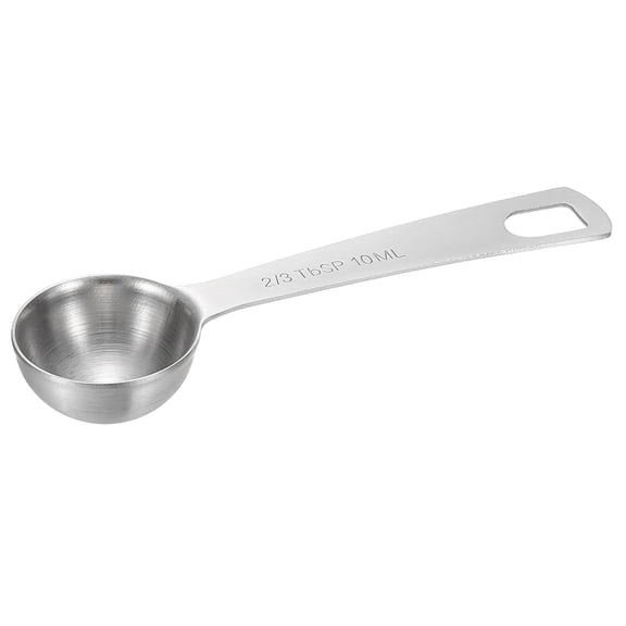 Uxcell 1Pcs 10ml Teaspoon Measuring Spoon, 2/3 Tbsp Measuring Spoon Stainless Steel Individual Measure Scooper Only for Ground Coffee Loose Tea Powder