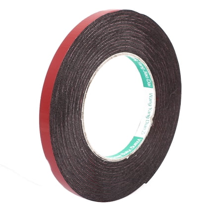 1pcs 10mm x 2mm Car Vehicle Self Adhesive Shock Resistant Foam Tape 5M Length