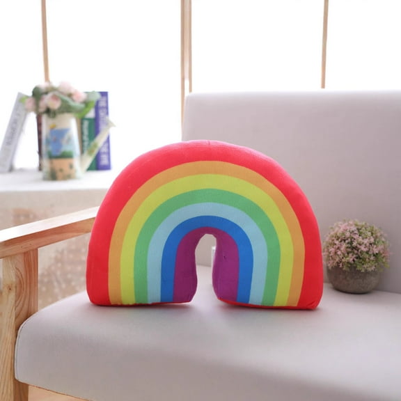 1pcs 13.4'' Rainbow Pillow Plush Toy - Plushie Doll Rainbow Pillow Plush Stuffed Cushion Pillow Toy, Sofa Chair Home Decor (Rainbow Colors)