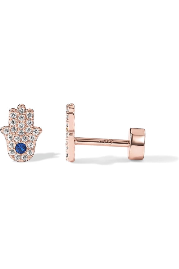 1pcs 14K Gold Plated Flat Back Earrings | Solid 925 Sterling Silver Posts | Helix Cartilage Earrings for Women | Cubic Zirconia Stud Earrings | Trending Fashion Jewelry
