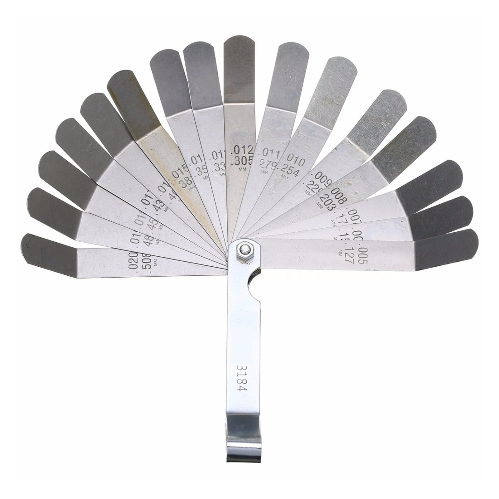 1pcs 16 Blade 0.127-0.508 Mm Stainless Steel High Strength Metric 0.127mm To 0.508mm Valve Offset Feeler Gauge Measure Tool ,Easy to Use