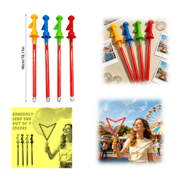 1pcs 18Inch Large Bubble Sword Wands for Outdoor Play Party Favors with Bubble Ultra Bubble Solution Safe Giant Bubble Maker Sticks Beach and Birthday Fun Toy Random Color