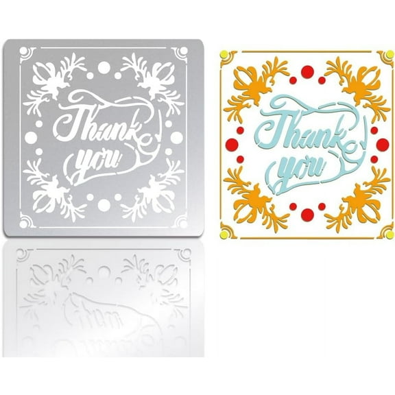 1pcs 1Pcs Metal Stencil Thank You Stencils for Journaling Thanks Letters Thanksgiving Day Stainless Steel Painting Stencils Template for Drawing Scrapbooking DIY Craft Paper