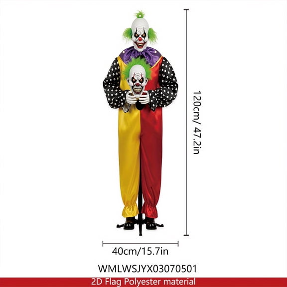 1pcs 2D Halloween Horror Evil Joker Hanging Background Cloth Halloween Terror Atmosphere Indoor and Outdoor Decoration Supplies