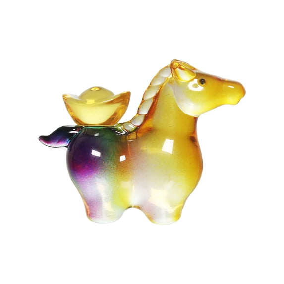 1pcs 3.14in Crystal Horse of Glass Figurines Collectible,Cute Glass Animals Ornament Horse Decor Statue,Home Decor Ornaments,Style 1 Rainbow