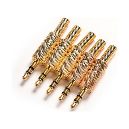 1pcs 3.5mm 1/8" Stereo Male Audio TRS Jack Plug Adapter Connector Plated Gold