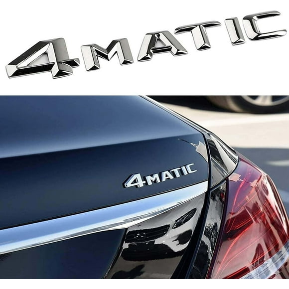 1pcs 3D Car 4MATIC Logo ABS Letter Emblem Decal for Car Side Fender Rear Trunk Emblem Badge Chrome Decal Sticker (4-MAT-Silver) Legendary