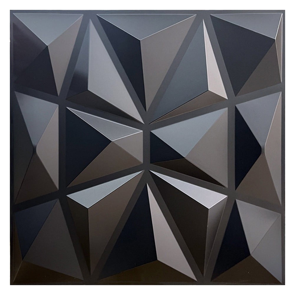 1pcs 3D Textured Wall Panels For Indoor Wall Decoration Suitable For Living Room Hall Bedroom Hotel Office 30cmx30cm Matte black
