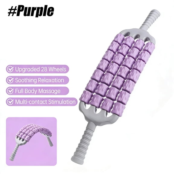 1pcs 4-Row Muscle Roller Stick with Raised Nodes,Manual Deep Tissue Massage Tool for Legs Back Arms,Portable Body Massager