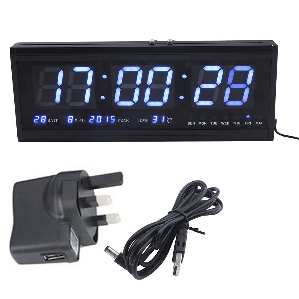 1pcs 48cm Digital LED Wall Clock Big LED Time Calendar Temperature Desk