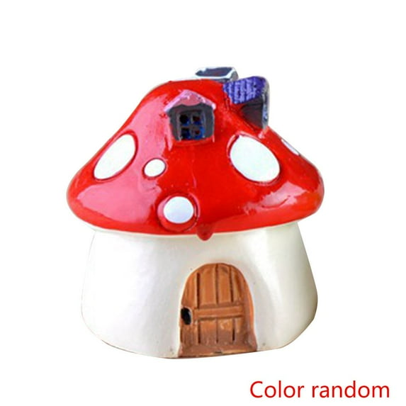 1pcs/4pcs Mushroom House Garden Crafts Bonsai Micro Landscape Decoration Resin Crafts Bonsai Micro Landscape Diy Ornents Random Color S