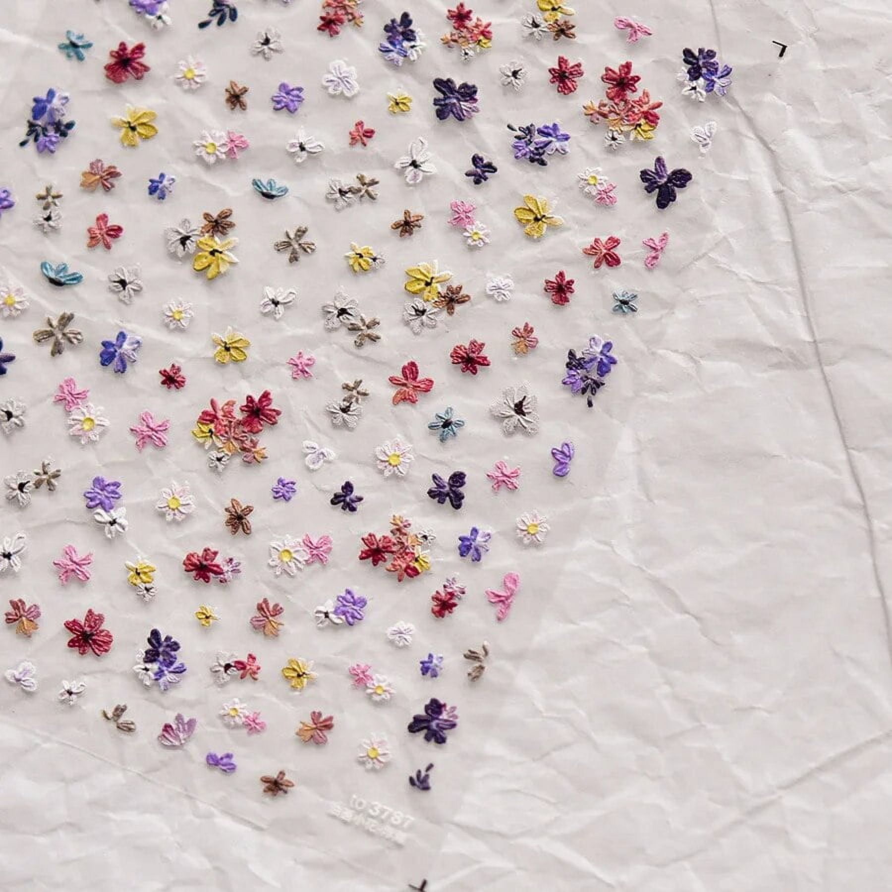 1pcs 5D Exquisite Wildflowers Nail Art Stickers Colorful Flower Adhesive Transfer Slider DIY Spring Nail Decoration Parts Decals