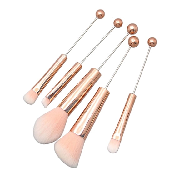 1pcs/5pcs Makeup Brush Set Metal Handle Beaded Brushes Professional Brush Powder Concealer Brush
