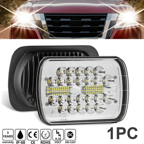 1pcs 5x7" 7x6 LED Headlight 180W High/Low DRL Beam For Jeep Wrangler YJ Cherokee XJ