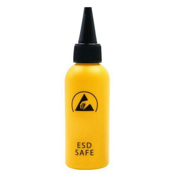 1pcs 60ML ESD Dispenser Plastic Solvent Bottle High Quality Leak Proof Needle Bottle for Glue Removal ,Yellow