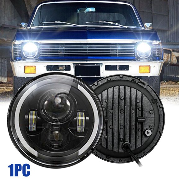 1pcs 7 Inch LED Headlights Halo Angle Eye For Jeep Wrangler JK TJ CJ LJ,100% original High-Performance led lamp