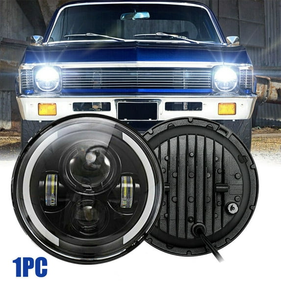 1pcs 7'' inch LED Headlight Halo Angle Eye Light For Land Rover Defender 90 110