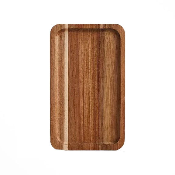 1pcs 9.84 x 5.91 Inch Rectangle Wooden Decorative Serving Tray for Coffee Table and Home Decor, Rectangle Wood Tray for Table Centerpiece, Small Candle Tray