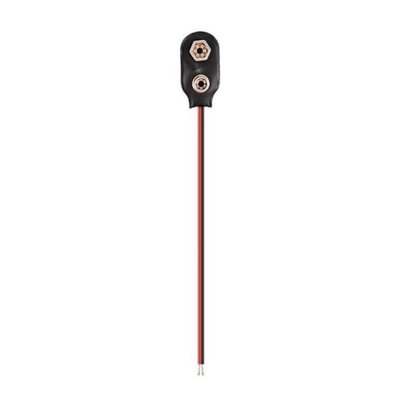 1pcs 9V Battery Clips Snap Connector clip Lead Wires Connector Cable Black Connection 15cm Red length Buckle