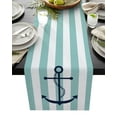 1pcs Anchor Blue Navy Lines Modern Table Runners For Wedding Party