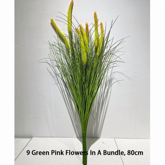 1pcs Artificial Dog Tail Grass Reed Bundle, Dog Tail Grass Reed for Indoor Bathroom Bookshelf Coffee Table Home Decor,Greenish-Pink(Length 80cm)
