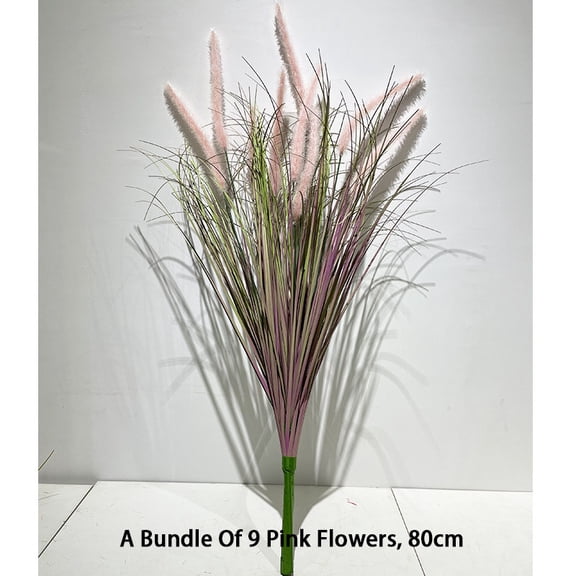 1pcs Artificial Dog Tail Grass Reed Bundle, Dog Tail Grass Reed for Indoor Bathroom Bookshelf Coffee Table Home Decor,Pink(Length 80cm)