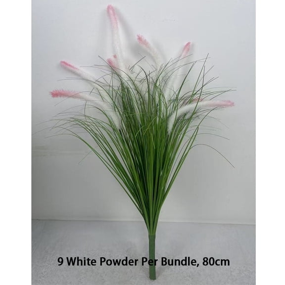 1pcs Artificial Dog Tail Grass Reed Bundle, Dog Tail Grass Reed for Indoor Bathroom Bookshelf Coffee Table Home Decor,White-Pink(Length 80cm)