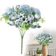 thumbnail image 1 of 1pcs Artificial Flowers Bouquet Fake Peony Silk Hydrangea Wildflowers Arrangements with Stems for Wedding Home Centerpieces Decor (Light Blue), 1 of 9