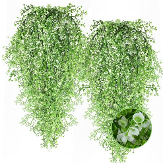 1pcs Artificial Hanging Plants Indoor Fake Hanging Plants Wall white Faux Ferns for Home Garden Wedding Party Indoor Outdoor Decorations