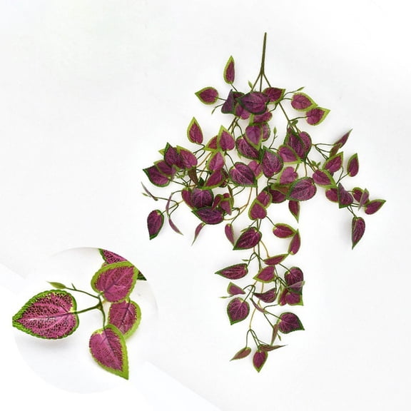 1pcs Artificial Hanging Plants Vines Fern Fake Hanging Plant Faux Hanging Flowers Vine Outdoor UV Resistant Plastic Plants Wall Indoor Hanging Baskets Wedding Garland Decor D