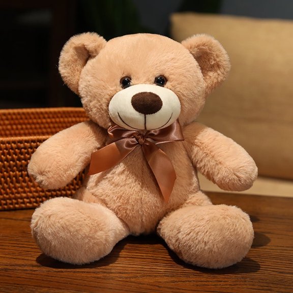 1pcs Bear Stuffed Animal Bears Plush Doll Cute Bear Toy 13.78 inch for Christmas Valentine's Day(Camel Bear)