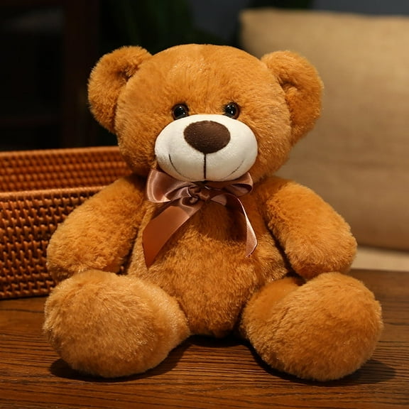1pcs Bear Stuffed Animal Bears Plush Doll Cute Bear Toy 13.78 inch for Christmas Valentine's Day(Light Brown Bear)