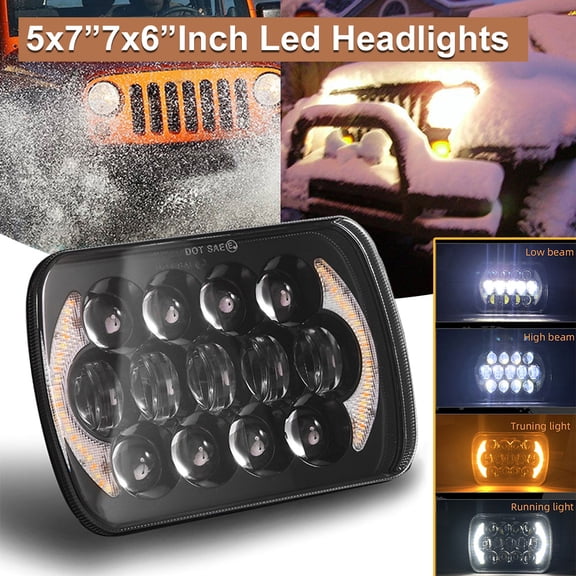 1pcs Best 7x6" 5x7" Led Headlight High/Low DRL For Chevy Express Van G10 G20 S10 C10 K10