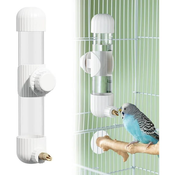1pcs,Bird Water Dispenser, Automatic Bird Water Feeder for Cage with Spring Valve, Transparent Cage Water Drinker for Parakeets, Cockatiels, Budgies.,220ml-D